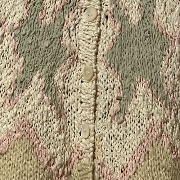 Vintage Lizsport Size M Button-Up Cardigan Sweater Acrylic/Linen/Cotton Blend - Picture 3 of 7